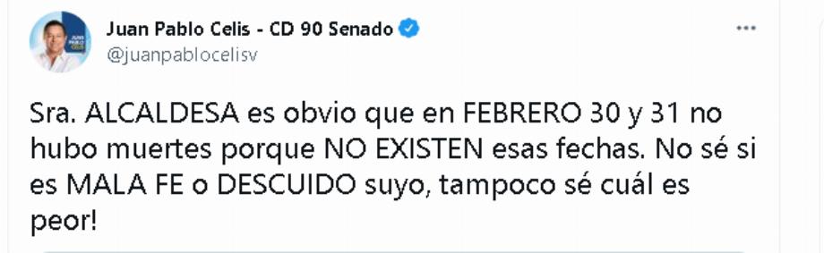 Juan Pablo Celis critique Claudia López