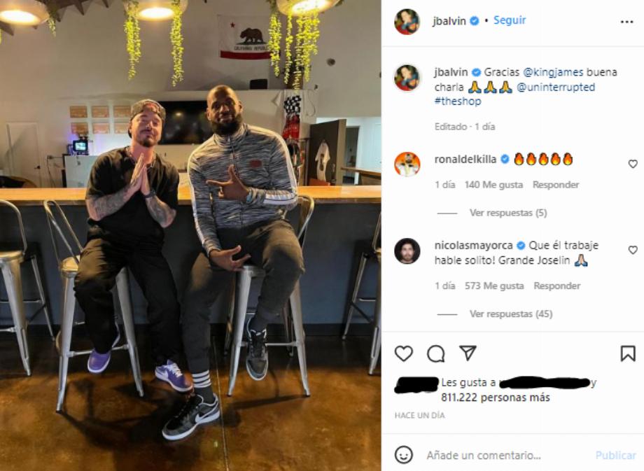 Capture d'écran Instagram (@jbalvin)