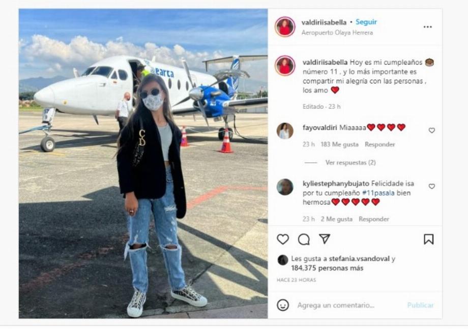 C'est ainsi qu'il a fait la publication sur son compte Photo : Instagram @valdiriisabella