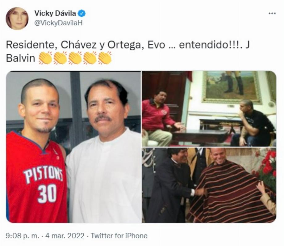 Vicky Dávila et son avis sur la chanson Resident de J Balvin