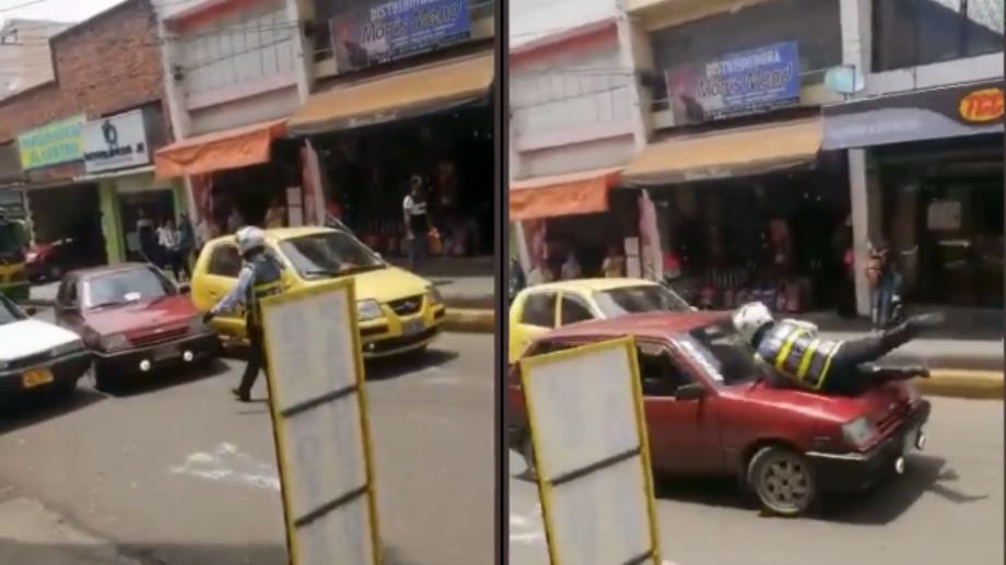 Un agent de la circulation a été traîné par un véhicule dans le centre de Bucaramanga